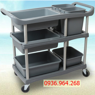 [LH Miễn ship]Xe thu dọn bát đĩa
