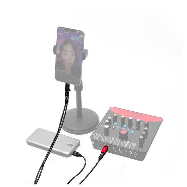 Dây livestream OTG, thu âm Stereo NMC LT04, Tặng củ sạc iPhone chính hãng