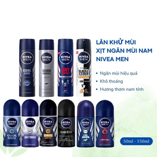 Xịt khử mùi - lăn khử mùi cho nam nivea men 48h 150ml