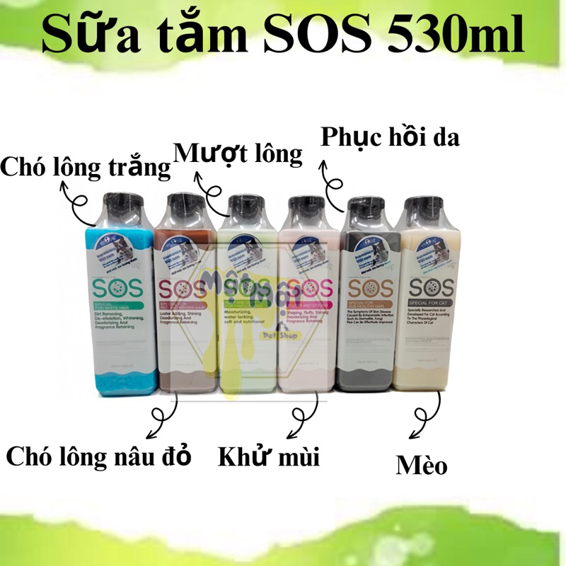 Sữa tắm SOS cho chó mèo chai 530ml