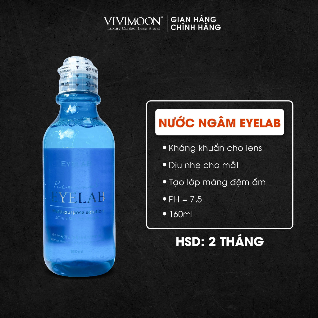 Nước Ngâm Lens Kháng Khuẩn Dịu Nhẹ EYELAB VIVIMOON 160ml