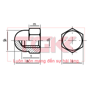 Đai ốc mũ mạ (M10-M18)