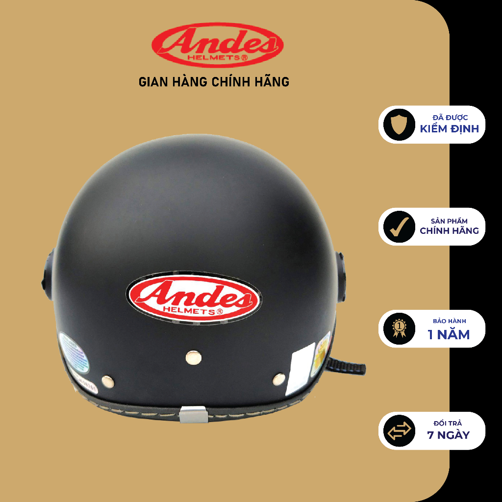 Mũ bảo hiểm nửa đầu có kính ANDES 180B