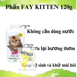 Phấn Fay Kitty khử mùi, tắm khô cho mèo 120g