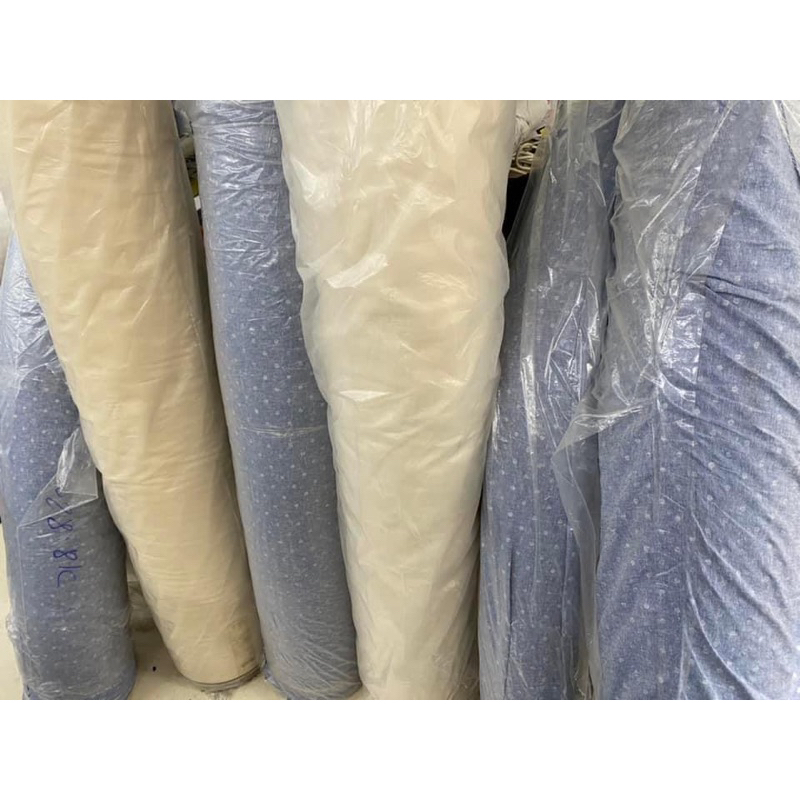 Vải Linen bột chấm bi - dư hãng mềm mịn 8