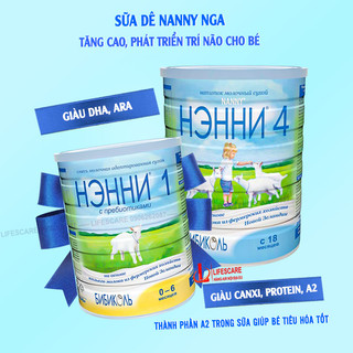 Sữa dê xanh Nanny Nga giàu DHA, ARA, caxi, protein A2 bé tiêu hóa tốt, tăng cao, phát triển trí não