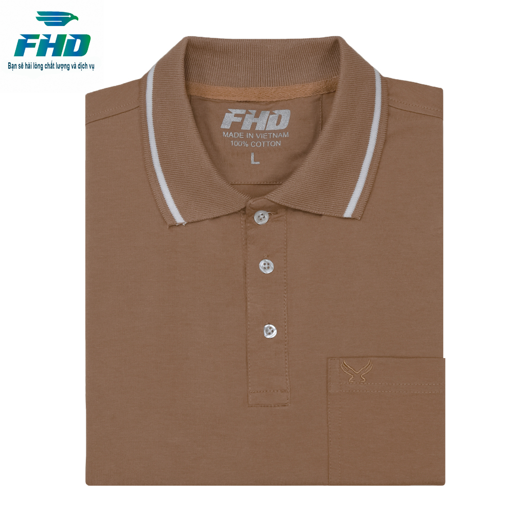 Áo thun polo trung niên có túi chất vải cao cấp mềm mịn áo chất vải co giãn, màu sắc trung tính FHDA031_1