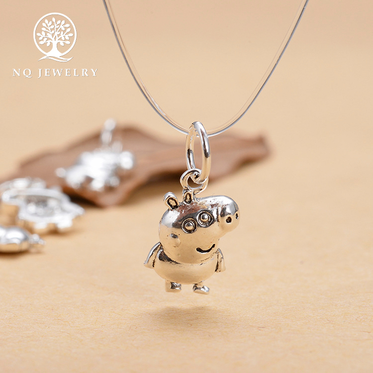 Charm bạc treo hình heo peppa - NQJewelry