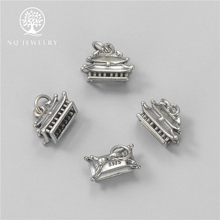 Charm bạc treo hình ngôi chùa - NQJewelry