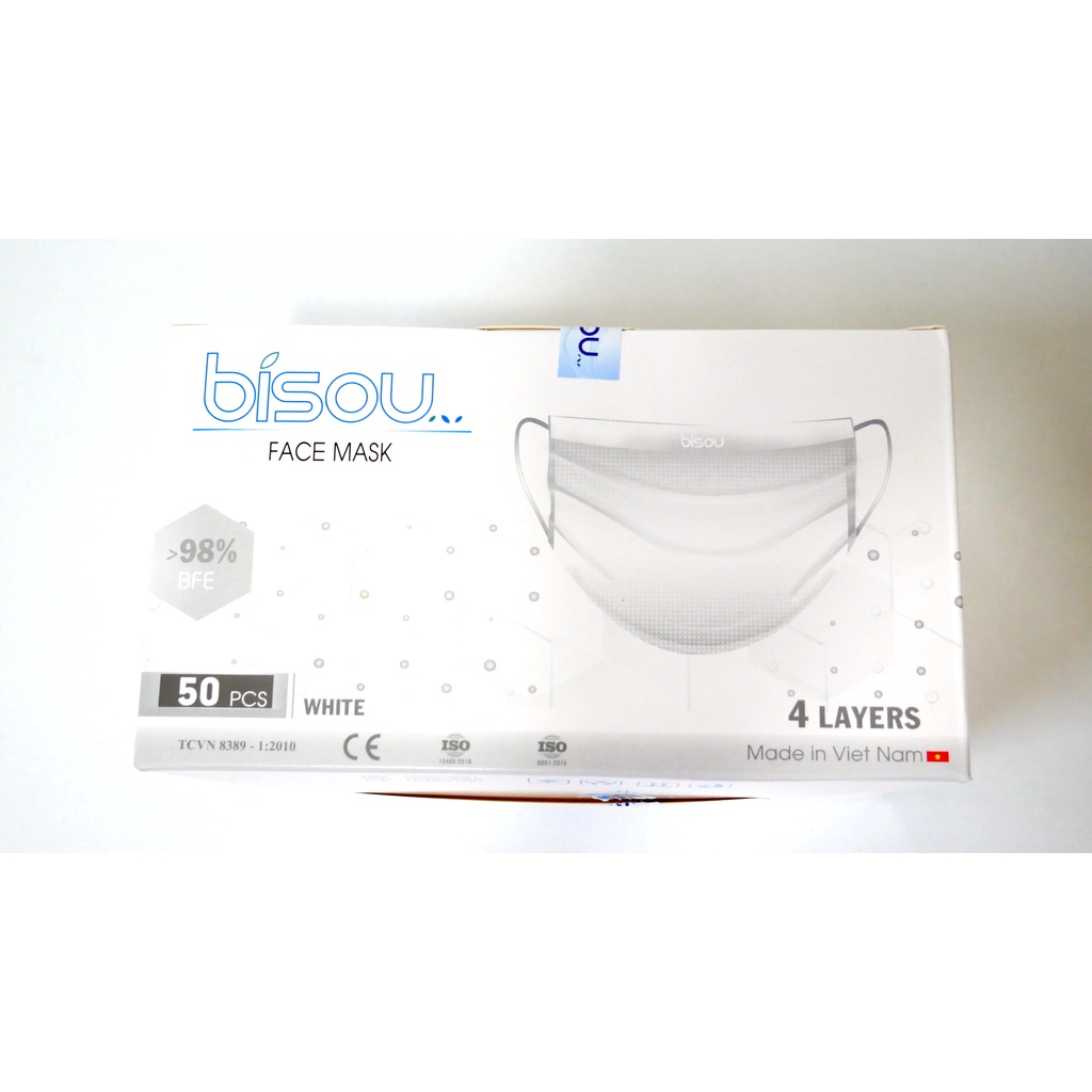 50 cái Khẩu trang Bisou Y tế 4 lớp kháng khuẩn