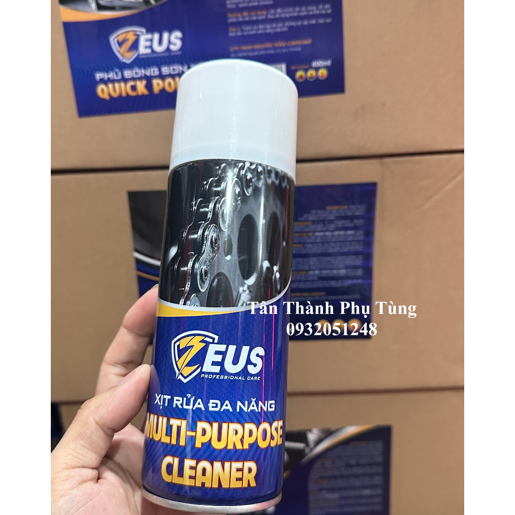 Zeus Bôi trơn, dưỡng sên, rửa sên, bóng nhựa nhám, bóng dàn áo 400ml