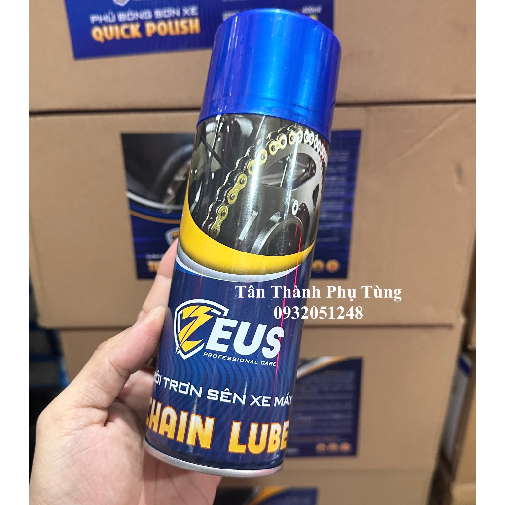 Zeus Bôi trơn, dưỡng sên, rửa sên, bóng nhựa nhám, bóng dàn áo 400ml