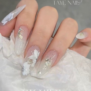 [NAILBOX] MÓNG ÚP THIẾT KẾ MÀU TRẮNG GẠO FOM DÀI SIU XINH