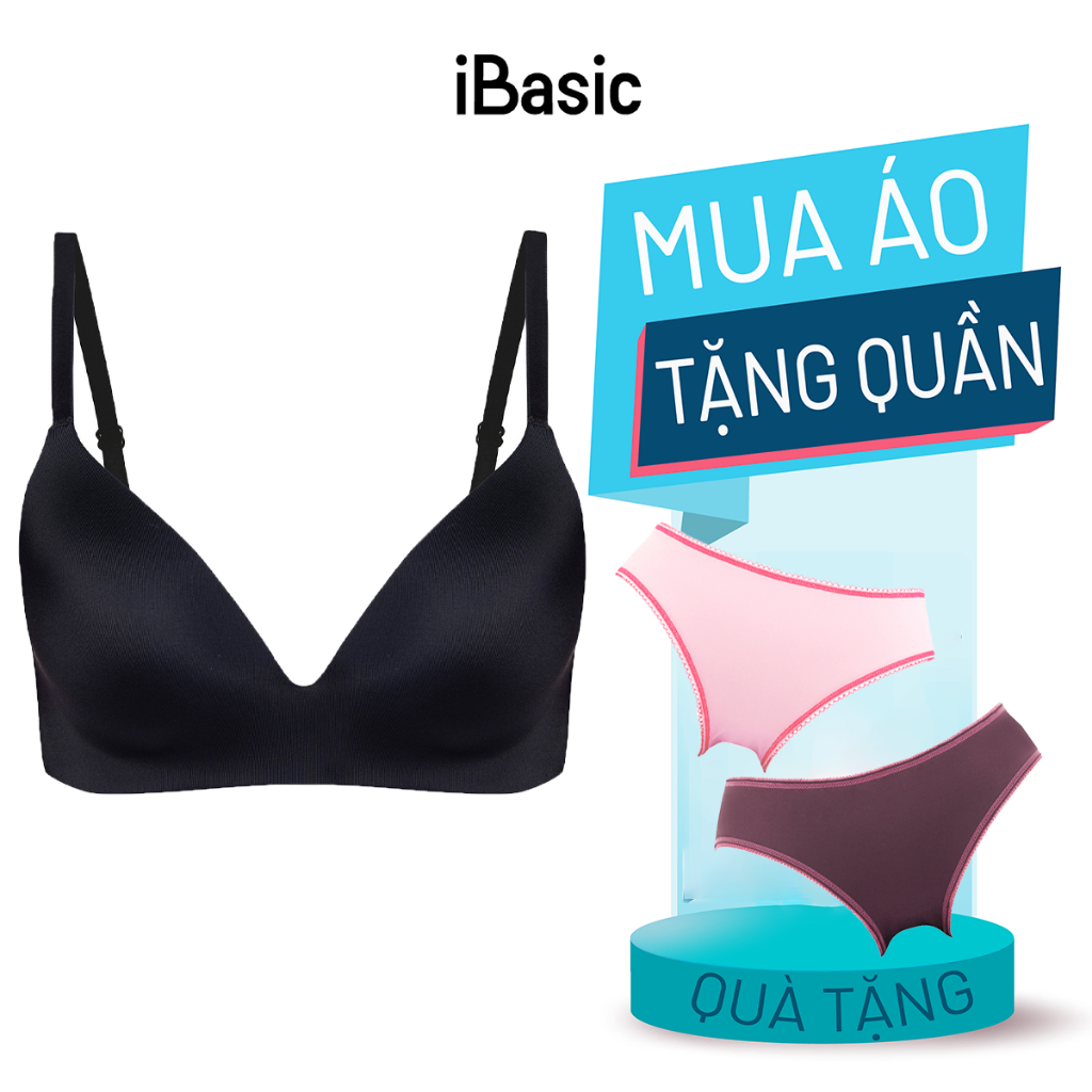 Áo ngực mút mỏng không đường may phối ren iBasic BRAW061