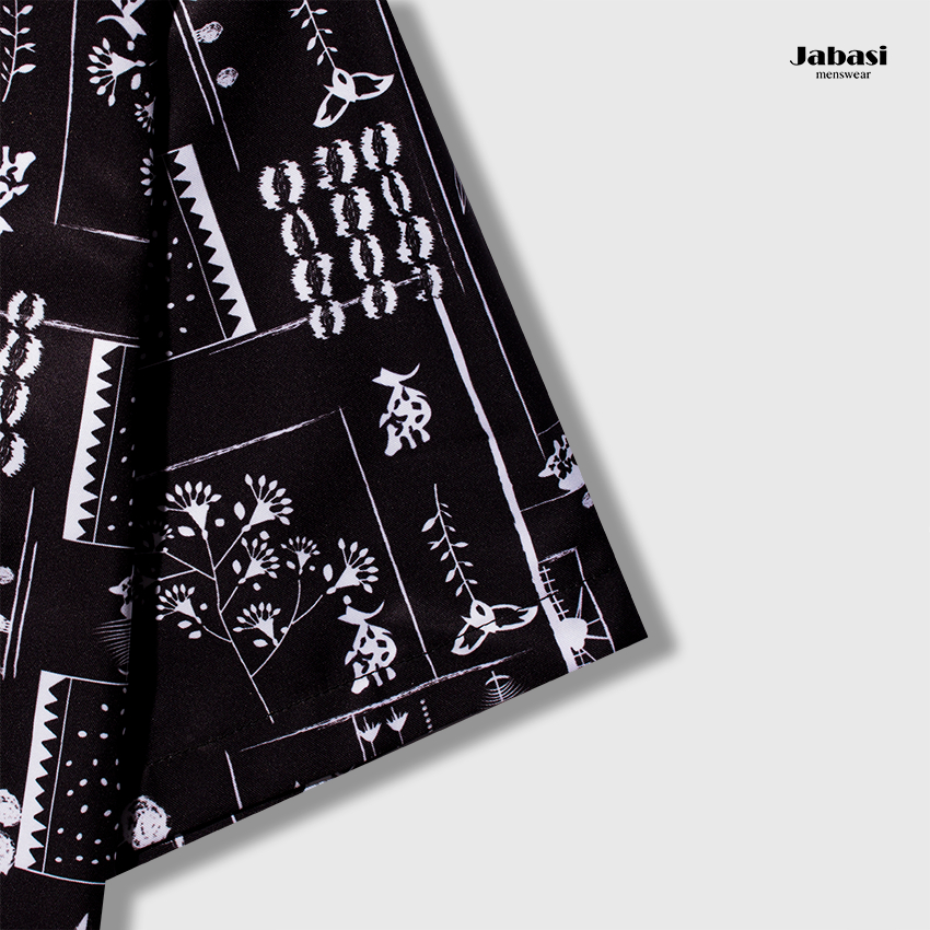 Sơ mi cộc tay hoạ tiết nam Jabasi mã 207, form regular, chất liệu cotton mặc thoáng mát