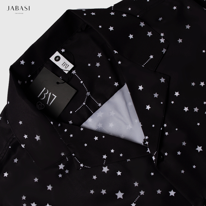 Áo mi ngắn tay hoạ tiết Jabasi mã 202 thời trang chất liệu cotton mặc thoáng mát