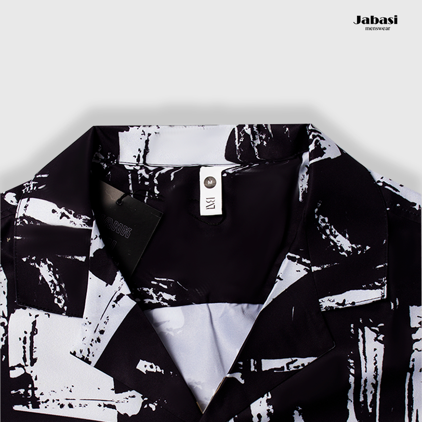 Sơ mi cộc tay nam hoạ tiết Jabasi mã 210 chất liệu cotton mặc thoáng mát
