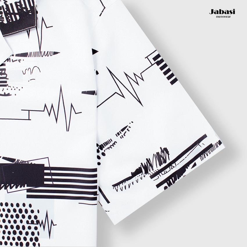 Sơ mi nam ngắn tay hoạ tiết jabasi mã 206, form regular, chất liệu cotton mặc thoáng mát