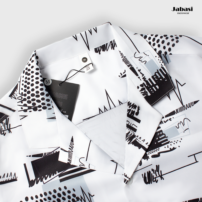 Sơ mi nam ngắn tay hoạ tiết jabasi mã 206, form regular, chất liệu cotton mặc thoáng mát