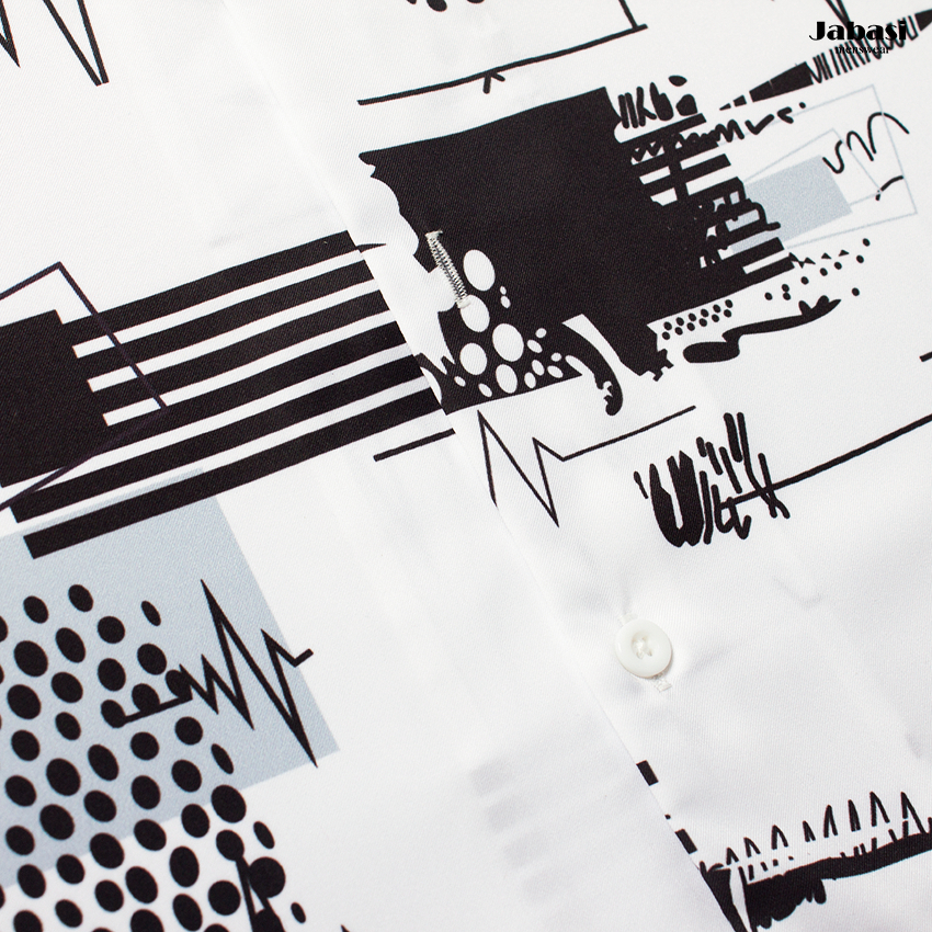 Sơ mi nam ngắn tay hoạ tiết jabasi mã 206, form regular, chất liệu cotton mặc thoáng mát