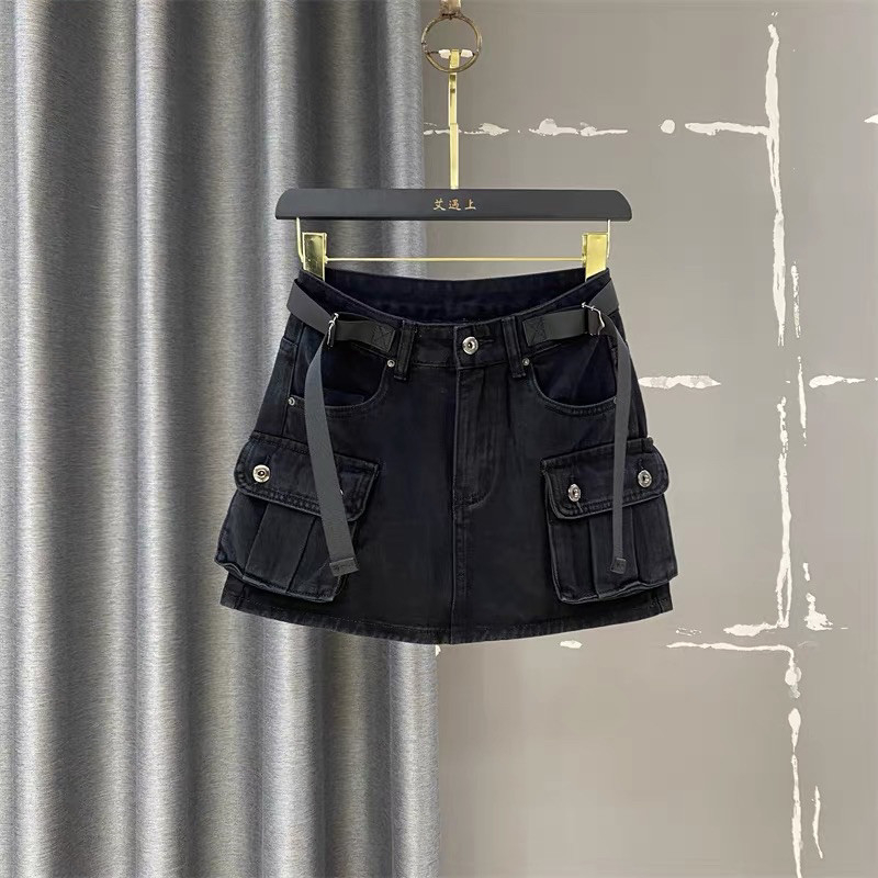 Chân Váy Jean chữ A siêu cá tính, Phong cách Hàn Quốc cực dễ phối đồ  - Ellie Dress