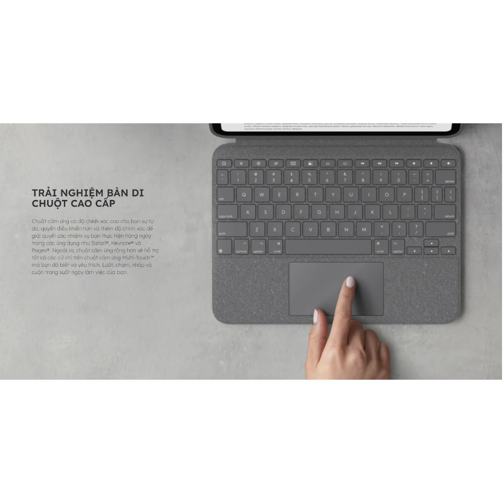Bao da bàn phím Logitech Combo Touch for iPad Gen 7, 8 & 9 - Bảo hành 12 tháng