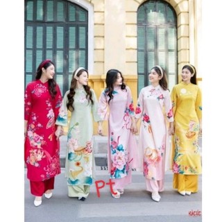 🥰��Áo dài cách tân tơ óng 4 tà in 3d cao cấp mới đẹp mềm mại áo dài đẹp giá rẻ kèm ảnh thật chuẩn mẫu🌷