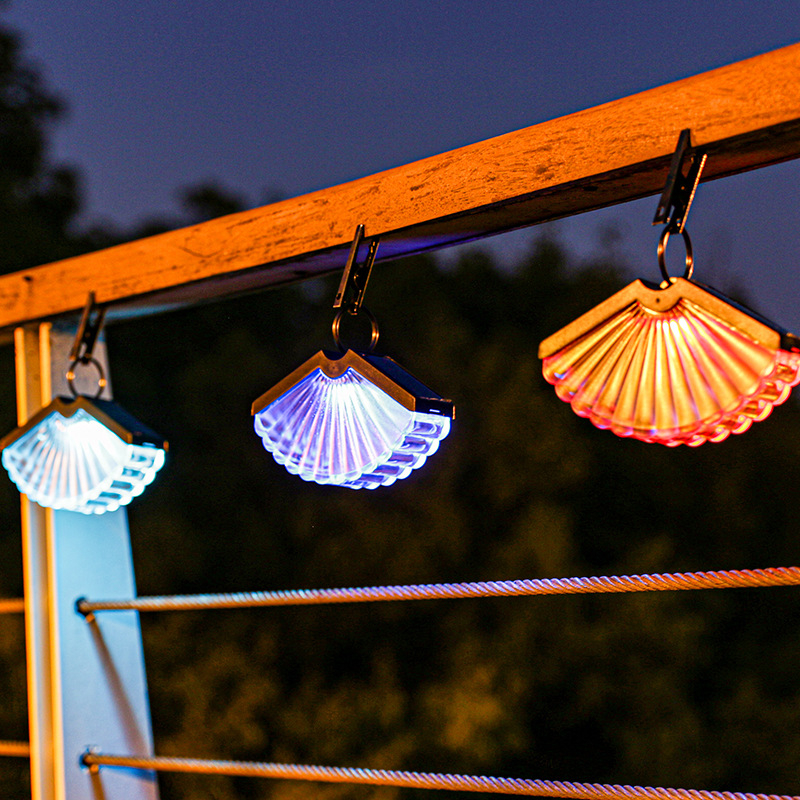 Đèn Led năng lượng mặt trời hình quạt 2 tấm pin, Đèn trang trí treo cây, đèn treo ban công sân vườn kiểu mới i