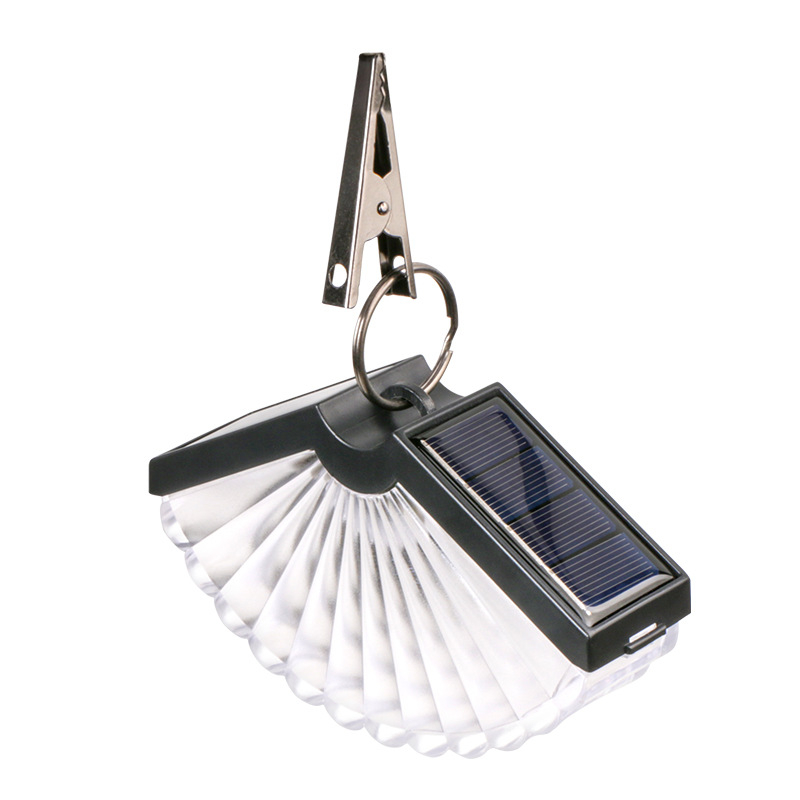 Đèn Led năng lượng mặt trời hình quạt 2 tấm pin, Đèn trang trí treo cây, đèn treo ban công sân vườn kiểu mới i