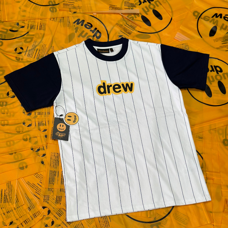 Áo thun sọc in chữ nam nữ cao cấp Áo phông phối màu in chữ nam nữ mới nhất