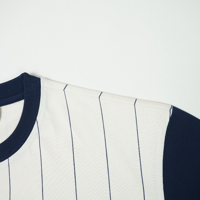 Áo thun sọc in chữ nam nữ cao cấp Áo phông phối màu in chữ nam nữ mới nhất