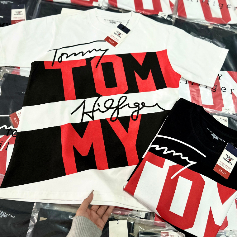 Áo thun Tom Big Logo in hình nam nữ cao cấp Áo phông Tom in chữ nam nữ mới nhất