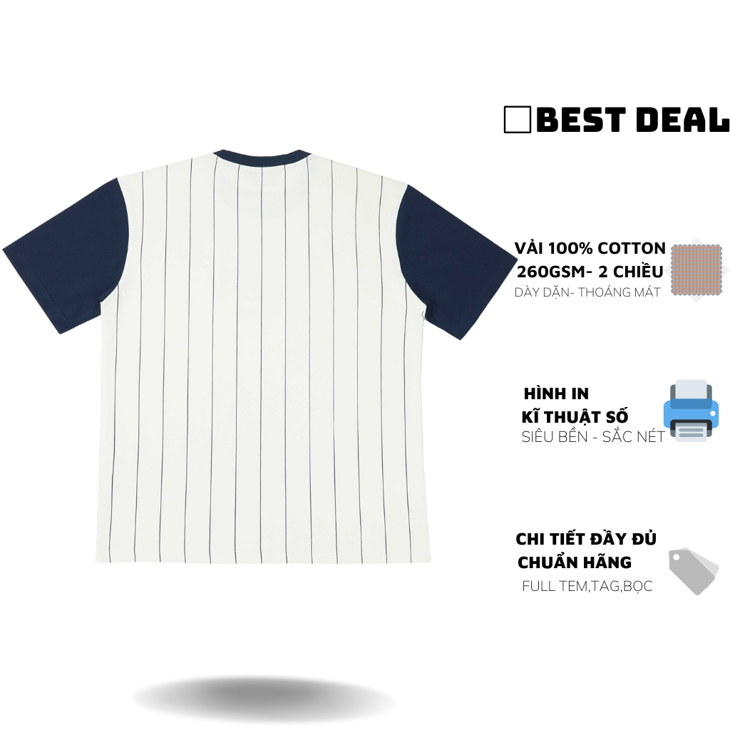 Áo thun sọc in chữ nam nữ cao cấp Áo phông phối màu in chữ nam nữ mới nhất