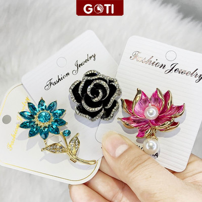GOTI - Tag Trâm Cài Áo Hình Hoa, Thiên Nga Bằng Hợp Kim Cao Cấp Thời Trang Hàn Quốc Cho Nữ Quà Tặng 20-10 8-3 GT1 PK3