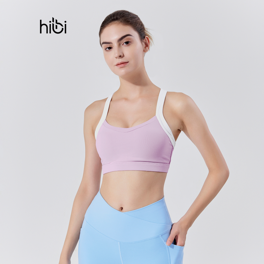 Áo tập Yoga Gym dây phối trắng BA507 Hibi Sports - Kèm mút