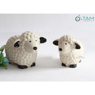 Tượng con cừu gốm béo ú TCV-CUU-01_TAN