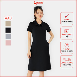 Đầm polo nữ CARDINA chất vải waffle cao cấp dáng dài chữ a cổ đức có túi sườn năng động 3VP03