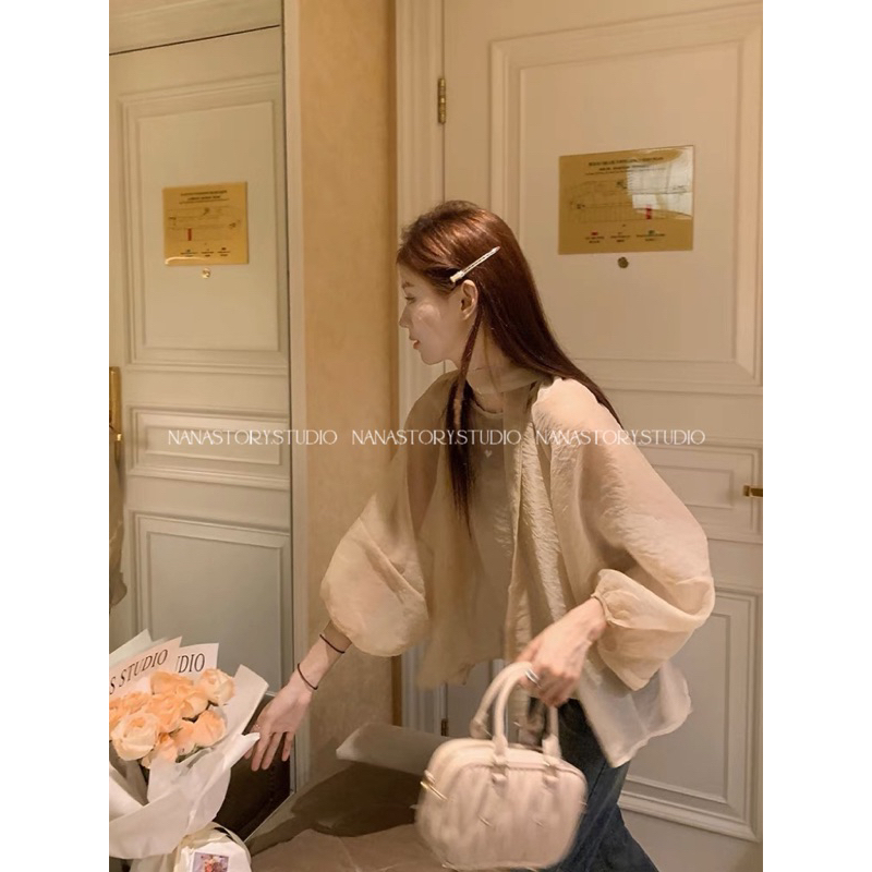 Set Áo Tơ Tay Bồng Công Chúa Kèm Nơ Xinh Xắn