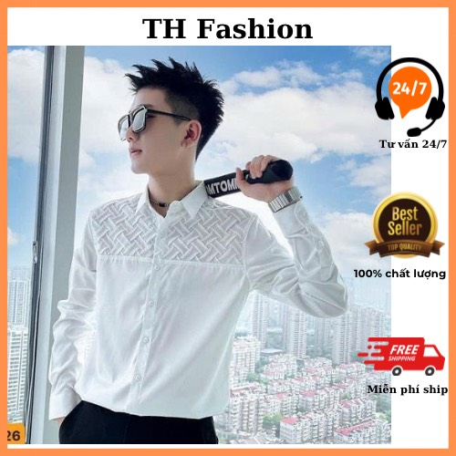 áo sơ mi nam nữ chất lụa cotton 2 màu đen trắng tay dài