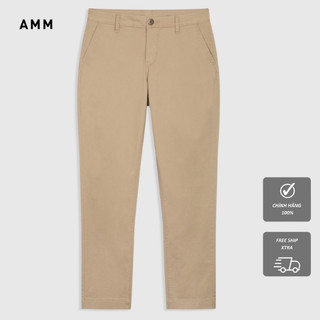 Quần Chinos NAM AMM Vải Cotton, Mềm Mịn, Thoáng Mát, Giữ Dáng, Phong Cách Lịch Sự, Màu Trơn M-BP20W-005
