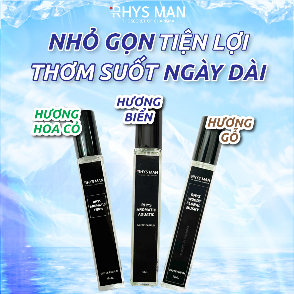 Nước hoa nam RHYS MAN lịch lãm, đẳng cấp, lưu hương tới 12h 10ml/chai