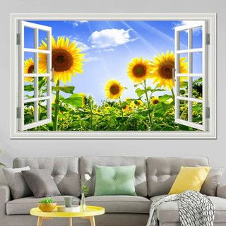 Tranh dán tường 3D hình cửa sổ  (60cm x 90cm)