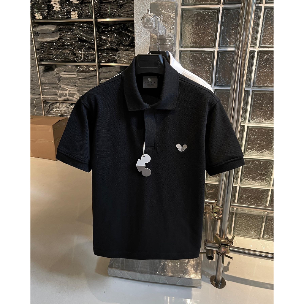 ÁO POLO đen nam basic CHUOTTRANG LOGO POLO