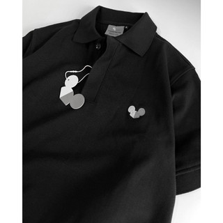 Áo polo đen nam basic chuottrang logo polo