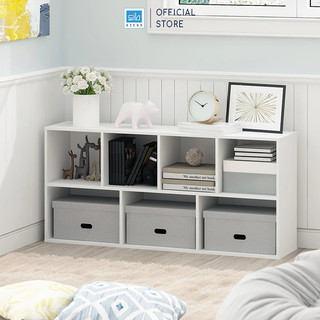 Kệ sách gỗ 7 ngăn màu trắng sib decor - ksg51
