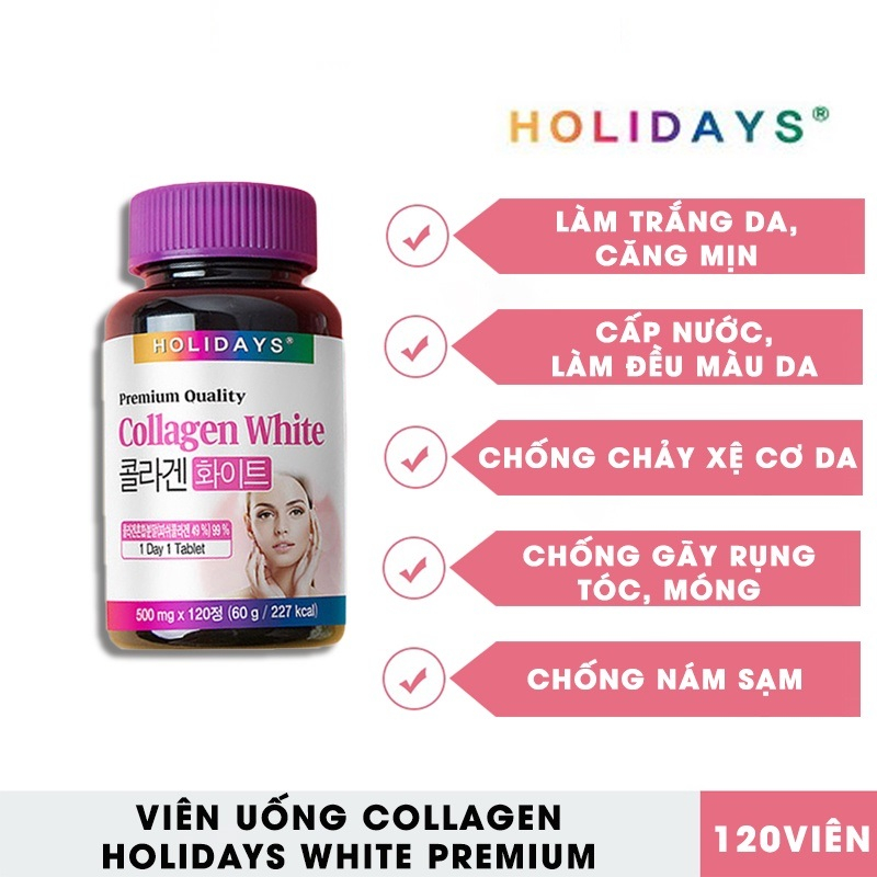 Viên uống trắng da Holidays Collagen PREMIUM 120 viên - Holiday Collagen