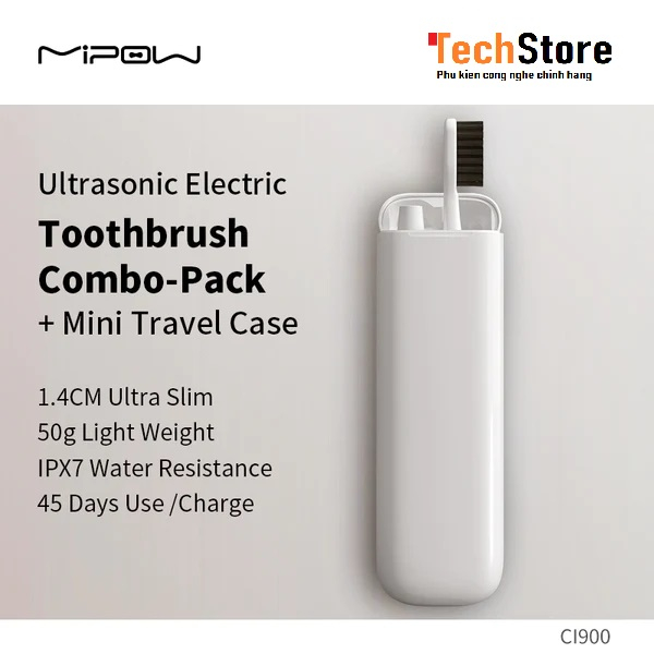 Bàn chải đánh răng điện Mipow i3-Plus Electric Toothbrush Travel Edition