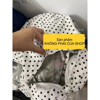 [Sẵn, y hình] Bikini liền, bikini 1 mảnh trắng chấm bi dễ thương