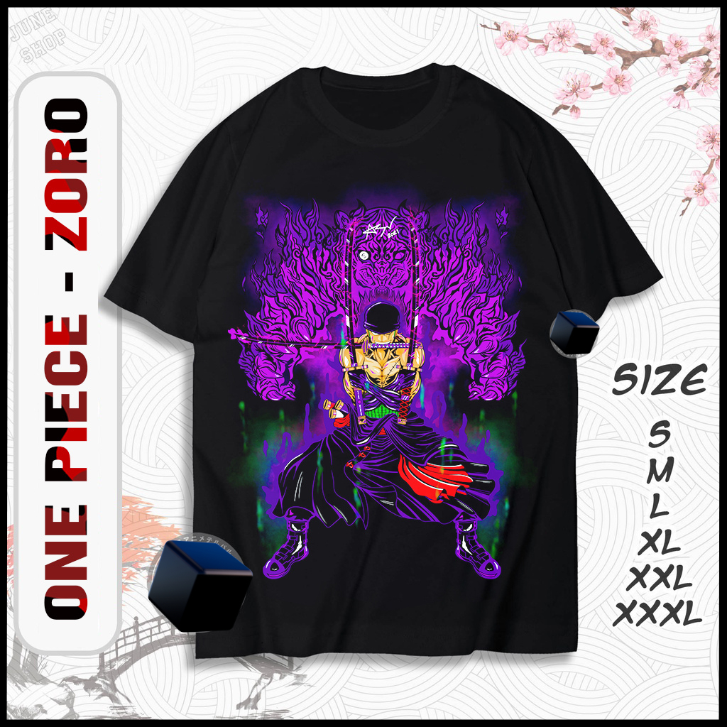 Áo thun One Piece, Áo Anime in hình Roronoa Zoro mẫu mới siêu đẹp, hình in sắc nét chất cotton co dãn