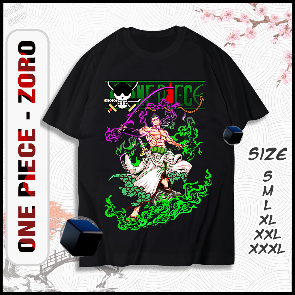 Áo thun One Piece, Áo Anime in hình Roronoa Zoro mẫu mới siêu đẹp, hình in sắc nét chất cotton co dãn